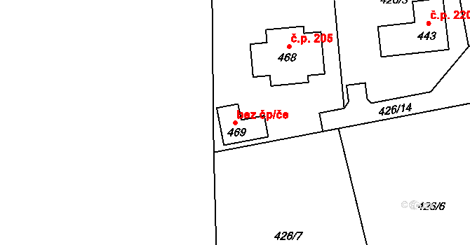 Písek 49872982 na parcele st. 469 v KÚ Smrkovice, Katastrální mapa