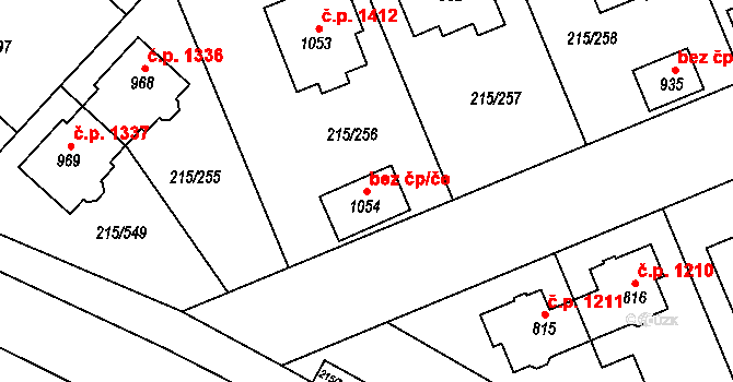 Rudná 49901982 na parcele st. 1054 v KÚ Hořelice, Katastrální mapa