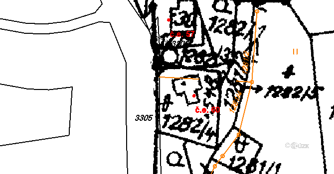 Klášterec nad Orlicí 60 na parcele st. 548 v KÚ Klášterec nad Orlicí, Katastrální mapa