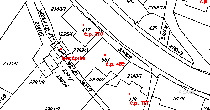 Horní Rokytnice 459, Rokytnice nad Jizerou na parcele st. 587 v KÚ Horní Rokytnice nad Jizerou, Katastrální mapa