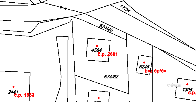 Blansko 2001 na parcele st. 4584 v KÚ Blansko, Katastrální mapa