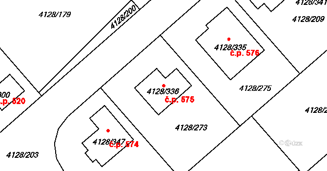 Choceňské Předměstí 575, Vysoké Mýto na parcele st. 4128/336 v KÚ Vysoké Mýto, Katastrální mapa