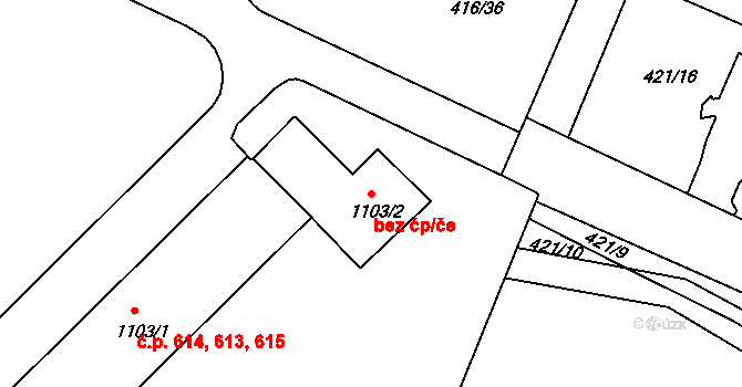 Jablonné nad Orlicí 39419983 na parcele st. 1103/2 v KÚ Jablonné nad Orlicí, Katastrální mapa
