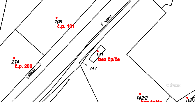 Náchod 40101983 na parcele st. 141 v KÚ Běloves, Katastrální mapa