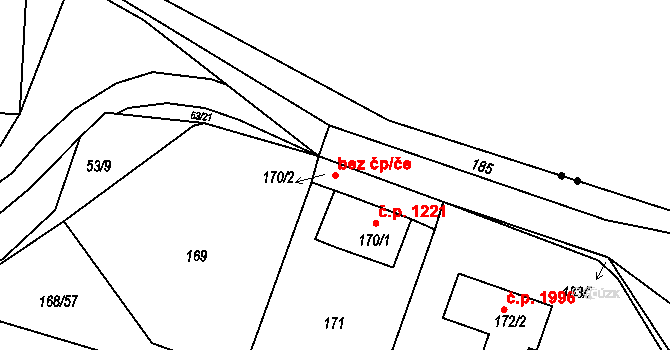 Děčín 40680983 na parcele st. 170/2 v KÚ Podmokly, Katastrální mapa