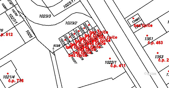 Brno 42323983 na parcele st. 1022/4 v KÚ Obřany, Katastrální mapa