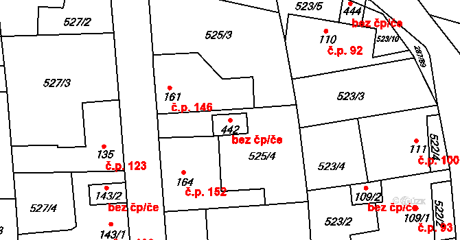 Tetín 43428983 na parcele st. 442 v KÚ Tetín u Berouna, Katastrální mapa