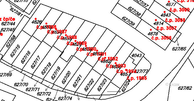 Havlíčkův Brod 1992 na parcele st. 4683 v KÚ Havlíčkův Brod, Katastrální mapa