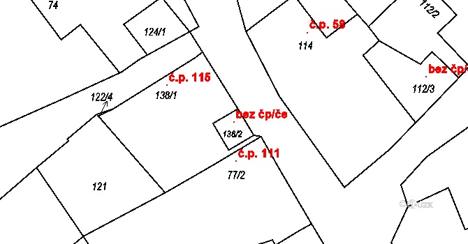 Pňovice 104904984 na parcele st. 138/2 v KÚ Pňovice, Katastrální mapa