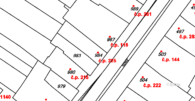Svatobořice 225, Svatobořice-Mistřín na parcele st. 984 v KÚ Svatobořice, Katastrální mapa