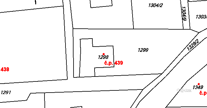 Bludovice 439, Havířov na parcele st. 1298 v KÚ Bludovice, Katastrální mapa