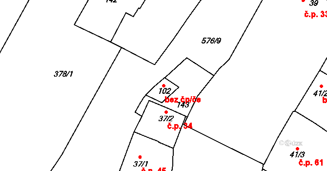 Kdousov 40167984 na parcele st. 102 v KÚ Kdousov, Katastrální mapa