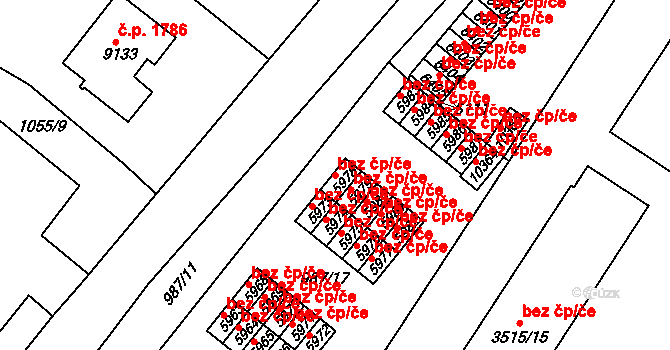 Pardubice 40422984 na parcele st. 5978 v KÚ Pardubice, Katastrální mapa