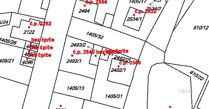 Jablonec nad Nisou 42308984 na parcele st. 2492/2 v KÚ Jablonec nad Nisou, Katastrální mapa