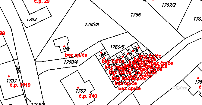 Smržovka 43396984 na parcele st. 1758/1 v KÚ Smržovka, Katastrální mapa