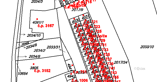 Hodonín 44785984 na parcele st. 4038 v KÚ Hodonín, Katastrální mapa