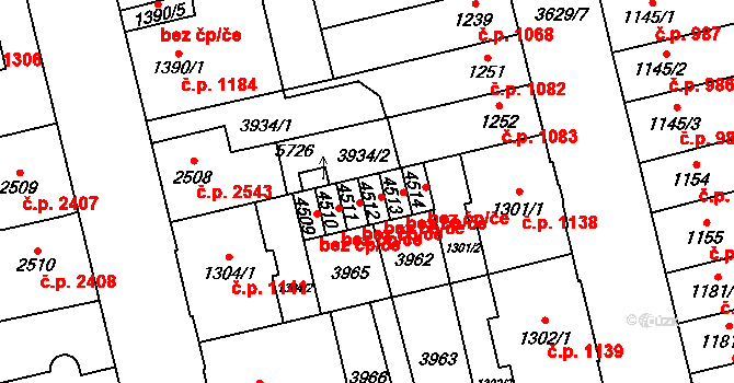 Břeclav 47209984 na parcele st. 4512 v KÚ Břeclav, Katastrální mapa