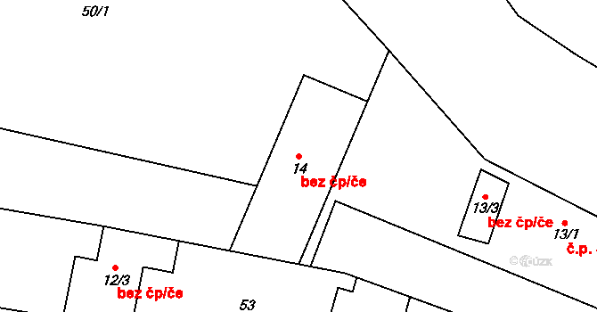 Mašovice 47493984 na parcele st. 14 v KÚ Mašovice u Znojma, Katastrální mapa