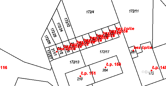 Výšovice 47800984 na parcele st. 255 v KÚ Výšovice, Katastrální mapa