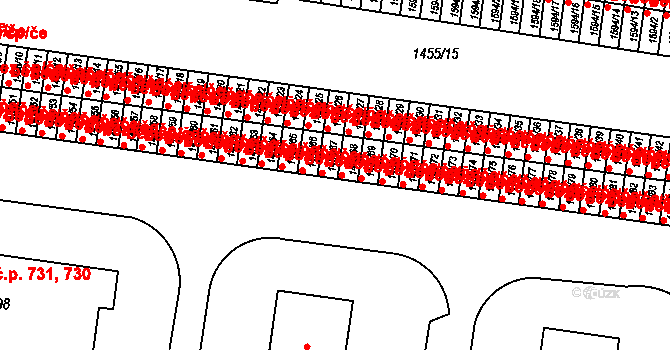 Kosmonosy 49379984 na parcele st. 1453/67 v KÚ Kosmonosy, Katastrální mapa