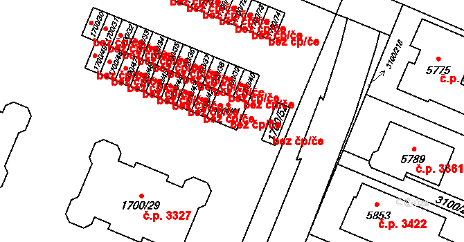 Břeclav 49715984 na parcele st. 1700/41 v KÚ Břeclav, Katastrální mapa