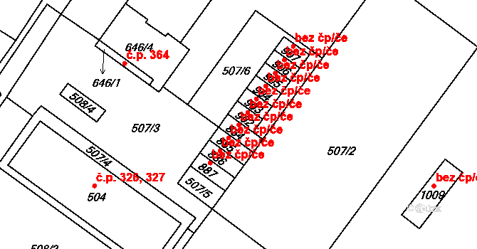 Luže 50159984 na parcele st. 884 v KÚ Luže, Katastrální mapa