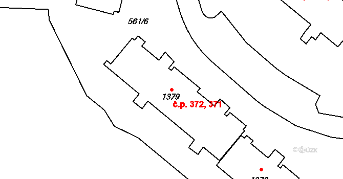 Dolní Líštná 371,372, Třinec na parcele st. 1379 v KÚ Dolní Líštná, Katastrální mapa