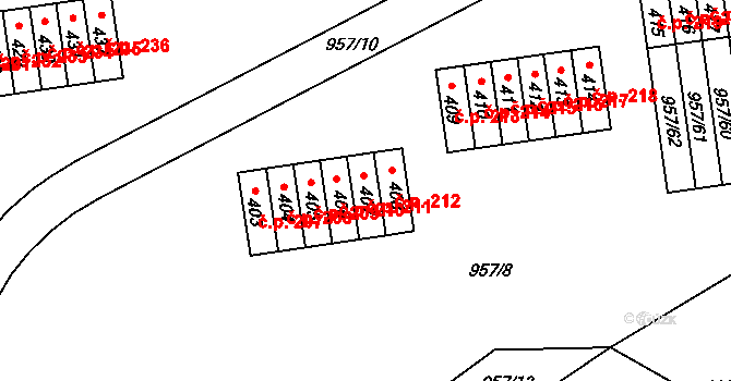 Chvalšiny 211 na parcele st. 407 v KÚ Chvalšiny, Katastrální mapa
