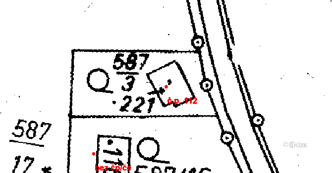 Velká Chyška 112 na parcele st. 221 v KÚ Velká Chyška, Katastrální mapa