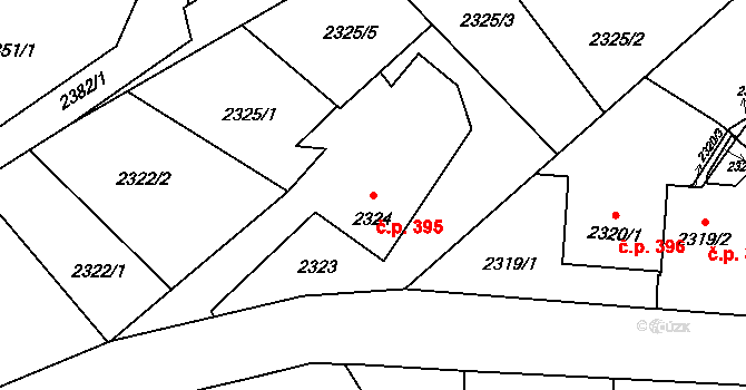 Hranice 395, Karviná na parcele st. 2324 v KÚ Karviná-město, Katastrální mapa