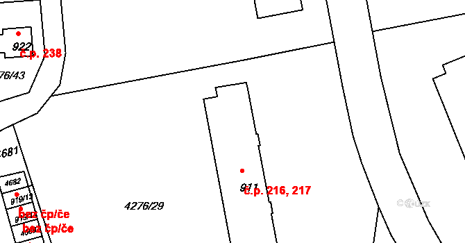 Chrást nad Sázavou 216, Týnec nad Sázavou na parcele st. 911 v KÚ Týnec nad Sázavou, Katastrální mapa