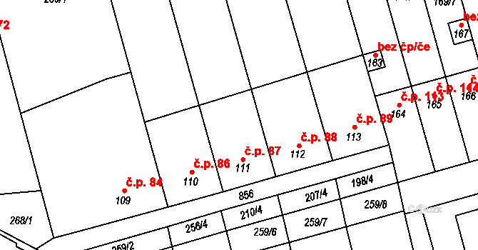 Heroltice 87, Hoštice-Heroltice na parcele st. 111 v KÚ Heroltice, Katastrální mapa