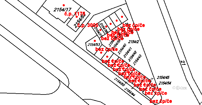Opava 43804985 na parcele st. 2154/38 v KÚ Opava-Předměstí, Katastrální mapa