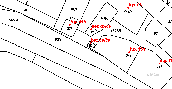 Kolešovice 44394985 na parcele st. 357 v KÚ Kolešovice, Katastrální mapa