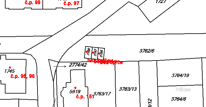 Klatovy 45204985 na parcele st. 3168 v KÚ Klatovy, Katastrální mapa