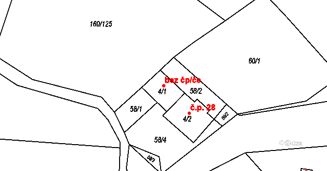 Bolešiny 45210985 na parcele st. 4/1 v KÚ Pečetín, Katastrální mapa