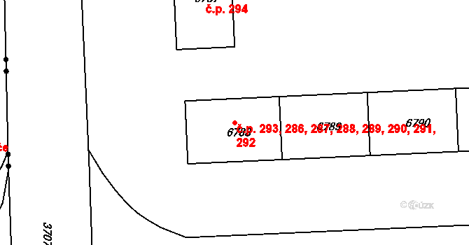 Polabiny 286,287,288,289,290,, Pardubice na parcele st. 6788 v KÚ Pardubice, Katastrální mapa
