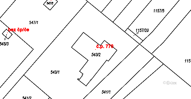 Krmelín 770 na parcele st. 543/2 v KÚ Krmelín, Katastrální mapa