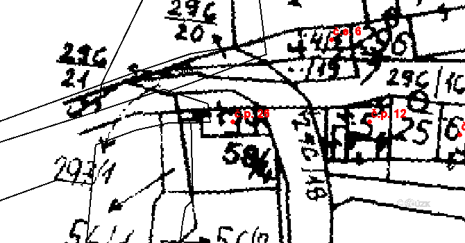 Čeradice 26, Klobuky na parcele st. 3 v KÚ Čeradice u Pálečku, Katastrální mapa
