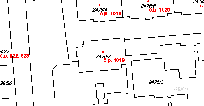 Třeboň II 1018, Třeboň na parcele st. 2476/2 v KÚ Třeboň, Katastrální mapa