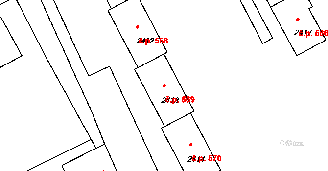 Mimoň I 569, Mimoň na parcele st. 2413 v KÚ Mimoň, Katastrální mapa