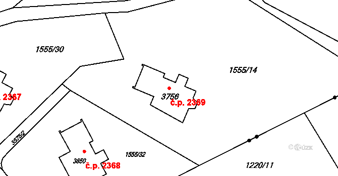 Rožnov pod Radhoštěm 2369 na parcele st. 3756 v KÚ Rožnov pod Radhoštěm, Katastrální mapa