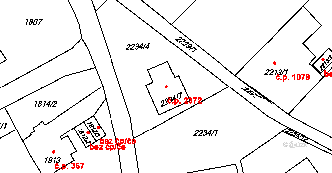 Mizerov 2372, Karviná na parcele st. 2234/7 v KÚ Karviná-město, Katastrální mapa