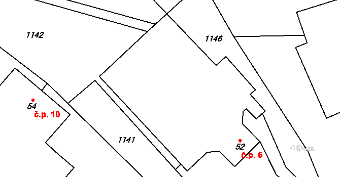 Jedlina 6, Chýstovice na parcele st. 52 v KÚ Chýstovice, Katastrální mapa