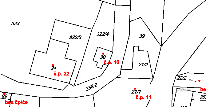 Lipoltov 10, Tuřany na parcele st. 30 v KÚ Lipoltov, Katastrální mapa