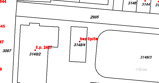 Česká Lípa 39734986 na parcele st. 3148/4 v KÚ Česká Lípa, Katastrální mapa
