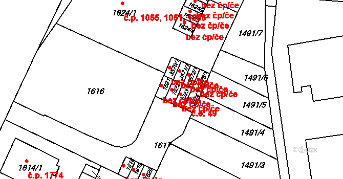 Brno 41289986 na parcele st. 1622 v KÚ Černá Pole, Katastrální mapa