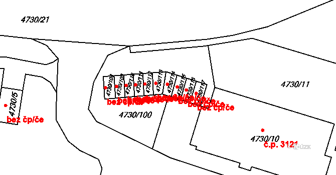 Teplice 43297986 na parcele st. 4730/114 v KÚ Teplice, Katastrální mapa