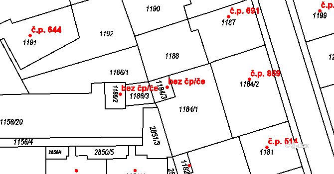 Litvínov 43685986 na parcele st. 1184/3 v KÚ Horní Litvínov, Katastrální mapa