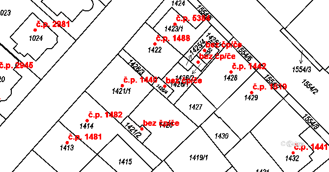 Chomutov 45079986 na parcele st. 1426/4 v KÚ Chomutov I, Katastrální mapa